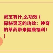 灵芝有什,么功效 (探秘灵芝的功效：神奇的草药带来健康福利！)