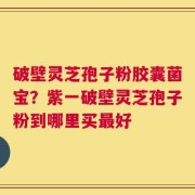 破壁灵芝孢子粉胶囊菌宝？紫一破壁灵芝孢子粉到哪里买最好