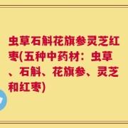 虫草石斛花旗参灵芝红枣(五种中药材：虫草、石斛、花旗参、灵芝和红枣)