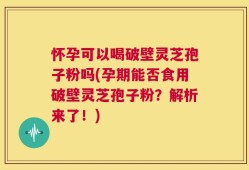 怀孕可以喝破壁灵芝孢子粉吗(孕期能否食用破壁灵芝孢子粉？解析来了！)
