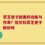 灵芝孢子胶囊的功能与作用？佳尔科灵芝孢子粉好吗