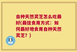 自种天然灵芝怎么吃最好(最佳食用方式：如何最好地食用自种天然灵芝？)