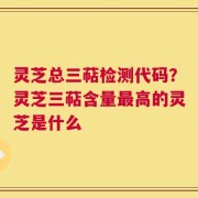 灵芝总三萜检测代码？灵芝三萜含量最高的灵芝是什么