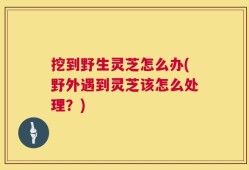 挖到野生灵芝怎么办(野外遇到灵芝该怎么处理？)