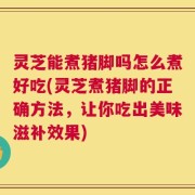灵芝能煮猪脚吗怎么煮好吃(灵芝煮猪脚的正确方法，让你吃出美味滋补效果)