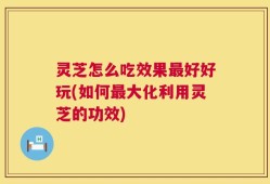 灵芝怎么吃效果最好好玩(如何最大化利用灵芝的功效)