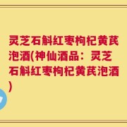 灵芝石斛红枣枸杞黄芪泡酒(神仙酒品：灵芝石斛红枣枸杞黄芪泡酒)