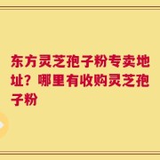 东方灵芝孢子粉专卖地址？哪里有收购灵芝孢子粉