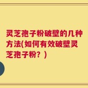 灵芝孢子粉破壁的几种方法(如何有效破壁灵芝孢子粉？)