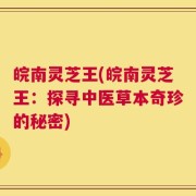 皖南灵芝王(皖南灵芝王：探寻中医草本奇珍的秘密)