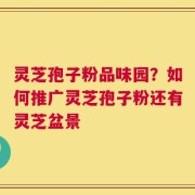 灵芝孢子粉品味园？如何推广灵芝孢子粉还有灵芝盆景