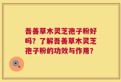 吾善草木灵芝孢子粉好吗？了解吾善草木灵芝孢子粉的功效与作用？