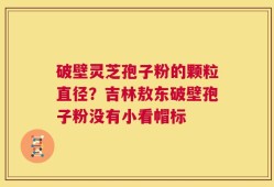 破壁灵芝孢子粉的颗粒直径？吉林敖东破壁孢子粉没有小看帽标