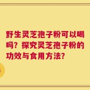 野生灵芝孢子粉可以喝吗？探究灵芝孢子粉的功效与食用方法？
