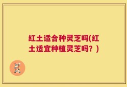 红土适合种灵芝吗(红土适宜种植灵芝吗？)