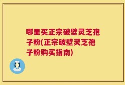 哪里买正宗破壁灵芝孢子粉(正宗破壁灵芝孢子粉购买指南)