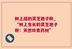树上结的灵芝孢子粉_“树上生长的灵芝孢子粉：天然珍贵药材”