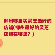 柳州哪里买灵芝最好的店铺(柳州最好的灵芝店铺在哪里？)