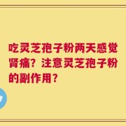 吃灵芝孢子粉两天感觉肾痛？注意灵芝孢子粉的副作用？