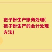 孢子粉生产账务处理(孢子粉生产的会计处理方法)