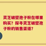灵芝破壁孢子粉在哪里购买？探寻灵芝破壁孢子粉的销售渠道？