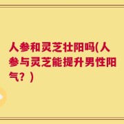 人参和灵芝壮阳吗(人参与灵芝能提升男性阳气？)