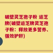 破壁灵芝孢子粉 运芝牌(破壁运芝牌灵芝孢子粉：释放更多营养、强效护肝)