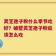 灵芝孢子粉什么季节吃好？破壁灵芝孢子粉应该怎么吃