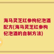 海马灵芝红参枸杞泡酒配方(海马灵芝红参枸杞泡酒的自制方法)