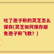 吐了孢子粉的灵芝怎么保存(灵芝如何保存避免孢子粉飞散？)