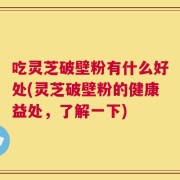 吃灵芝破壁粉有什么好处(灵芝破壁粉的健康益处，了解一下)