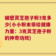 破壁灵芝孢子粉3克多少(小小粉末带给健康力量：3克灵芝孢子粉的神奇功效)