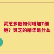 灵芝多糖如何增加T细胞？灵芝的精华是什么
