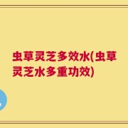 虫草灵芝多效水(虫草灵芝水多重功效)