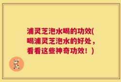 浦灵芝泡水喝的功效(喝浦灵芝泡水的好处，看看这些神奇功效！)