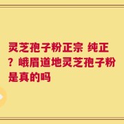 灵芝孢子粉正宗 纯正？峨眉道地灵芝孢子粉是真的吗
