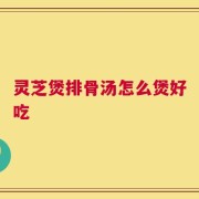 灵芝煲排骨汤怎么煲好吃