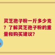 灵芝孢子粉一斤多少克？了解灵芝孢子粉的重量和购买建议？