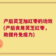 产后灵芝加红枣的功效(产后食用灵芝红枣，助提升免疫力)