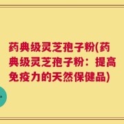 药典级灵芝孢子粉(药典级灵芝孢子粉：提高免疫力的天然保健品)