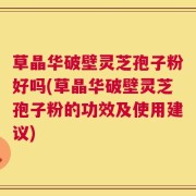 草晶华破壁灵芝孢子粉好吗(草晶华破壁灵芝孢子粉的功效及使用建议)