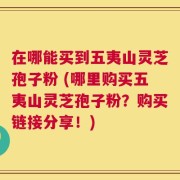 在哪能买到五夷山灵芝孢子粉 (哪里购买五夷山灵芝孢子粉？购买链接分享！)