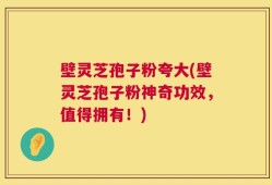 壁灵芝孢子粉夸大(壁灵芝孢子粉神奇功效，值得拥有！)