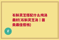 石斛灵芝搭配什么炖汤最好(石斛灵芝汤｜菌类最佳搭档)