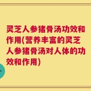 灵芝人参猪骨汤功效和作用(营养丰富的灵芝人参猪骨汤对人体的功效和作用)