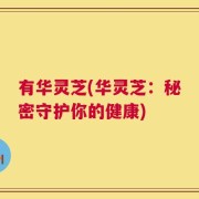 有华灵芝(华灵芝：秘密守护你的健康)