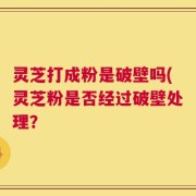 灵芝打成粉是破壁吗(灵芝粉是否经过破壁处理？