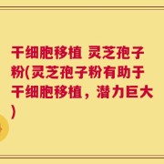 干细胞移植 灵芝孢子粉(灵芝孢子粉有助于干细胞移植，潜力巨大)