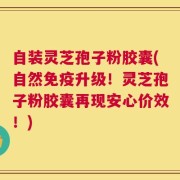 自装灵芝孢子粉胶囊(自然免疫升级！灵芝孢子粉胶囊再现安心价效！)