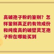 高破孢子粉的鉴别？怎样鉴别真正的有效成份和纯度高的破壁灵芝孢子粉在哪能买到